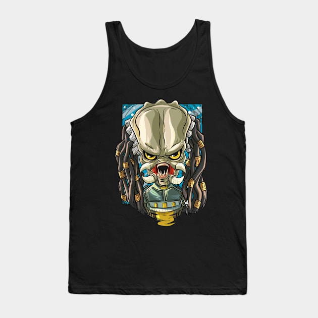 Pop Culture Caricature #23 - Predator Tank Top by yazgar